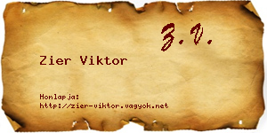 Zier Viktor névjegykártya